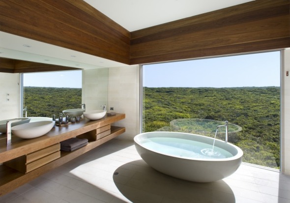 The Osprey Bathroom at Southern Ocean Lodge, Kangaroo Island.