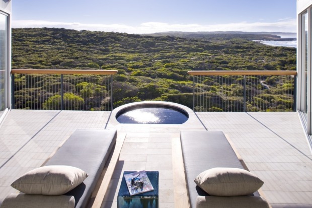 The Osprey Pavilion Terrace at Southern Ocean Lodge, Kangaroo Island.