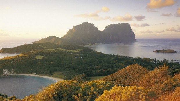 The view from Malabar Hill with Mount Gower and Mount Lidgbird in the background.