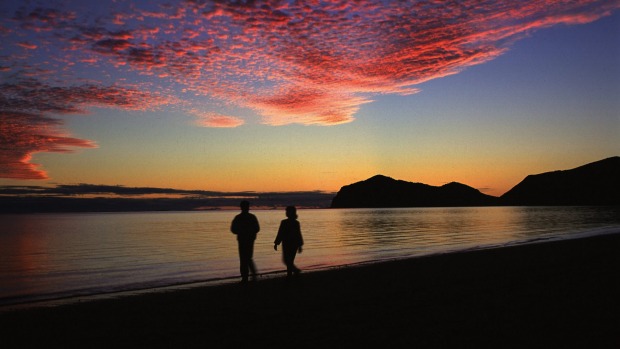 Sunset over the lagoon on Lord Howe Island.