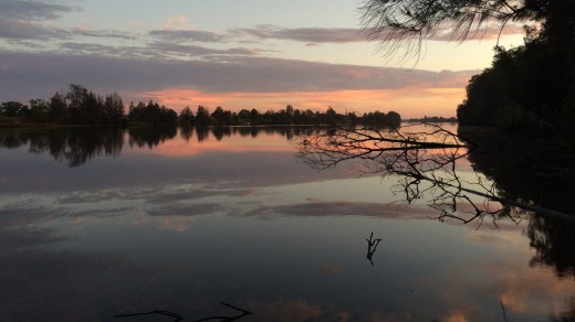 Spectacular sunsets are typical at Mansfield on Manning, Tinonee, NSW.