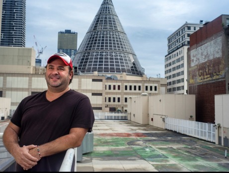 Creator Jerome Borazio at the rooftop before it was transformed.
