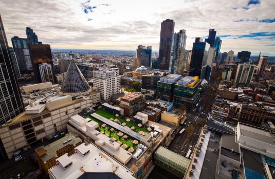 Melbourne's CBD is the last place you expect to find a campground.