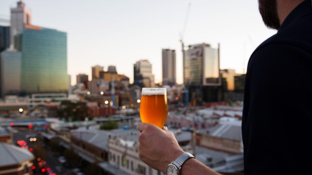 The Roof Terrace offers sweeping views of the Perth cityscape.