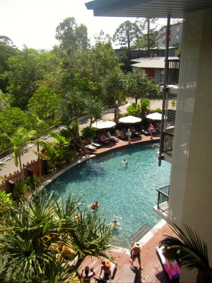 Main resort pool, balcony view.