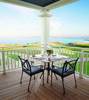 The view from the verandah at Kauri Cliffs.