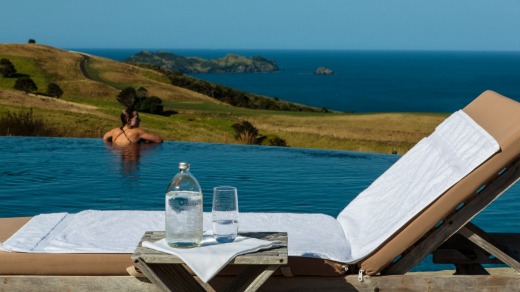The swimming pool at Kauri Cliffs.