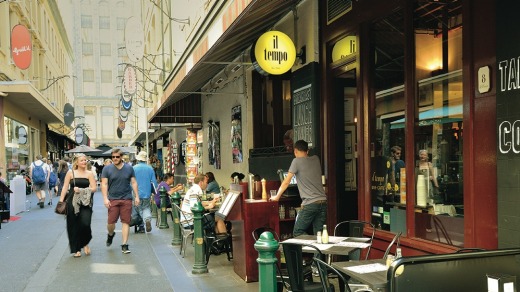 Shopping laneways style in Melbourne.