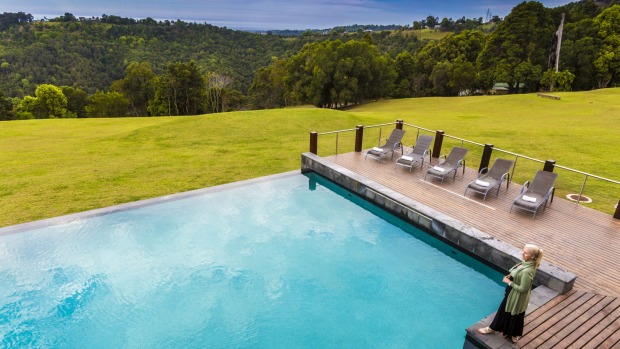 Gwinganna Lifestyle Retreat general manager Sharon Kolkka by the pool.