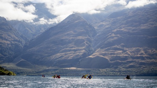 Kayaking on Lake Wakatipu.