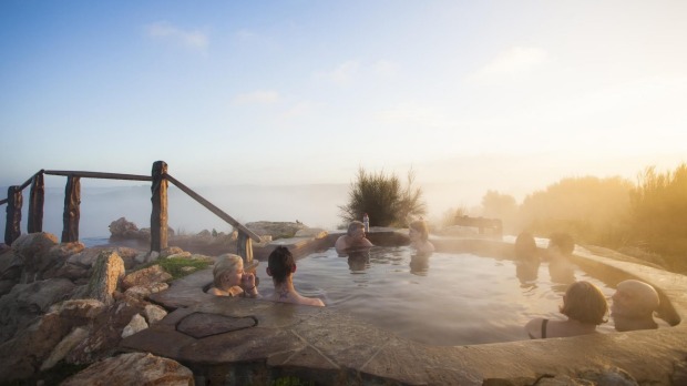 Peninsula Hot Springs has a hilltop spa with 360-degree views of the Mornington Peninsula.