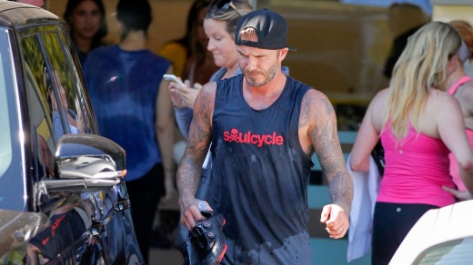 David Beckham after a SoulCycle workout in LA.