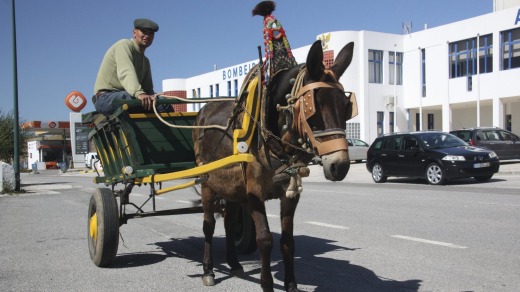 Horse and cart in downtown Aljezur.