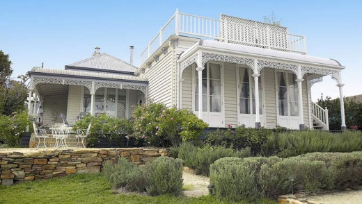 Chick magnet ... white-timbered, cushion-filled Lake Daylesford Country House is "a perfect doll's house of femininity".