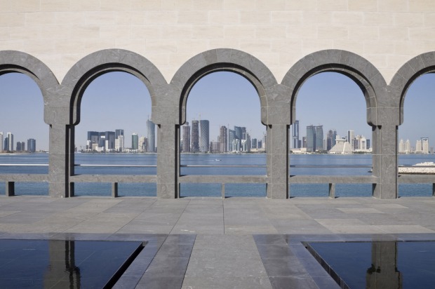 One of the best waterfront buildings: Museum of Islamic Art, Doha, Qatar. Looming on its own island off the Qatari ...