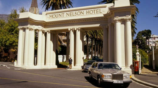 The main entrance to the Mount Nelson Hotel Cape Town South.