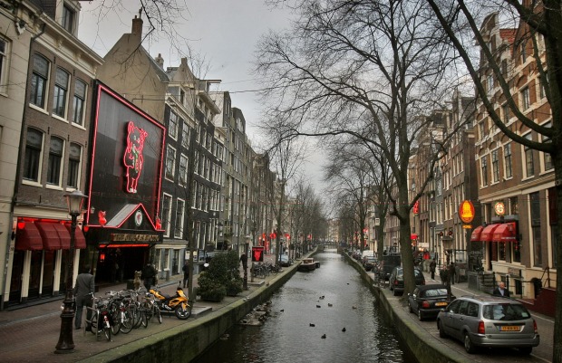 Can't miss Europe's 'den of sin': The red light district in Amsterdam.