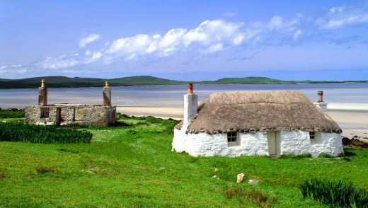 Croft at Malacleit on North Uist, Scotland.