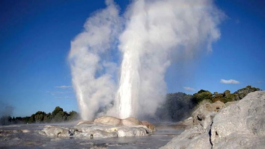 Nostril-assault: Despite the pungent odour of rotten egg, Rotorua geothermal field in New Zealand also provides tourists ...