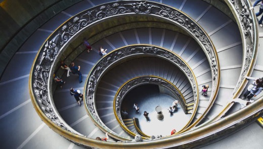 The spiral staircase at the Vatican.