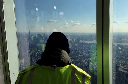 New York Port Authority officials unveil the stunning view from the top of One World Trade Centre, a 360-degree eagle’s ...