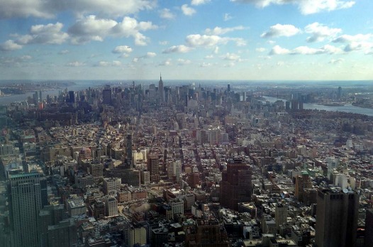 New York Port Authority officials unveil the stunning view from the top of One World Trade Centre, a 360-degree eagle’s ...