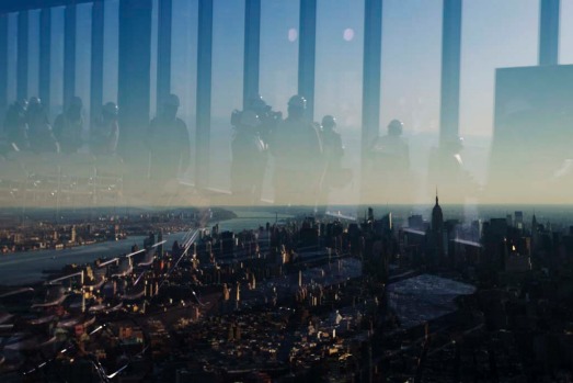 New York Port Authority officials unveil the stunning view from the top of One World Trade Centre, a 360-degree eagle’s ...