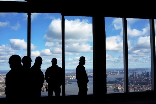 New York Port Authority officials unveil the stunning view from the top of One World Trade Centre, a 360-degree eagle’s ...