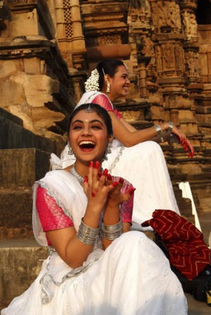 Dancers at Khajuraho, Madhya Pradesh, India.