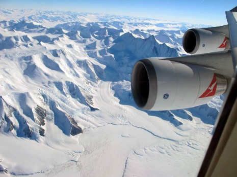 Spectacular views are on offer on a Antarctica sightseeing flight, from the comfort of a Qantas 747 jumbo jet.