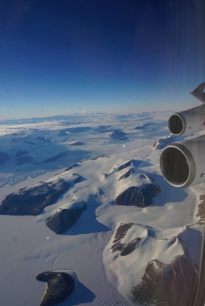 A perfect start to another New Year: View of Antarctica  from the plane.