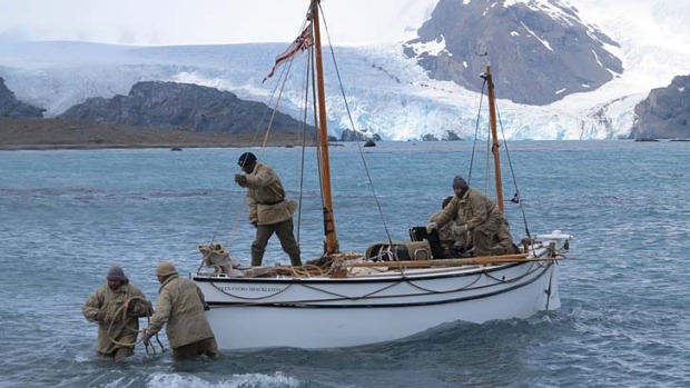 First leg completed ... crew members arrive at South Georgia.