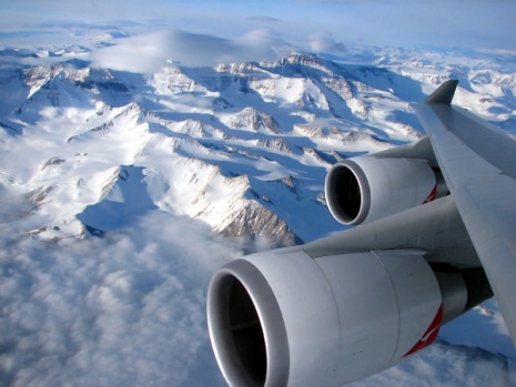 A view of Antarctica from the Qantas A380.