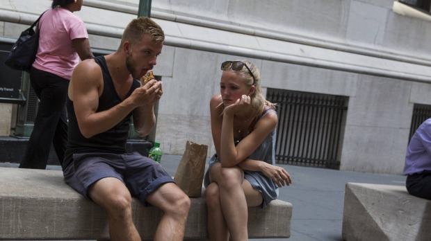 Tourists in New York.