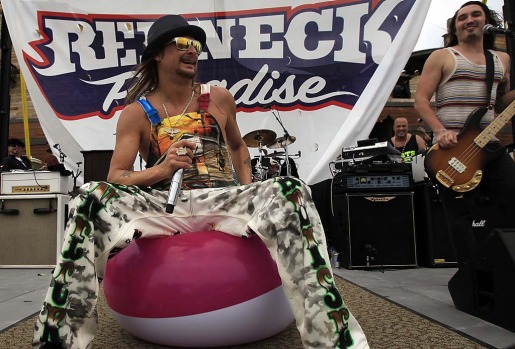 Musician Kid Rock performs on the cruise for fans.