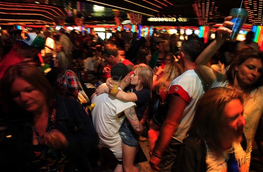 Fans crowd the casino during the Kid Rock cruise.