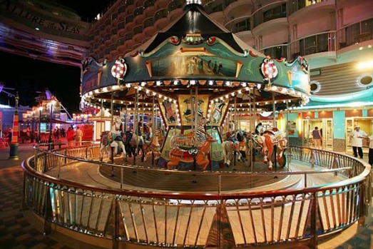 Allure of the Seas's boardwalk and carousel.