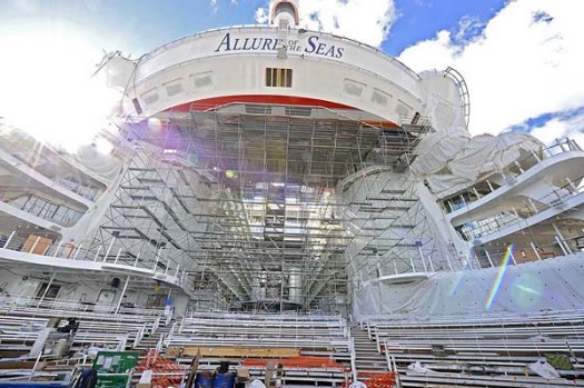 Allure of the Seas is bigger than its sister, Oasis of the Seas, but just 5mm, making it the world's largest cruise ship.