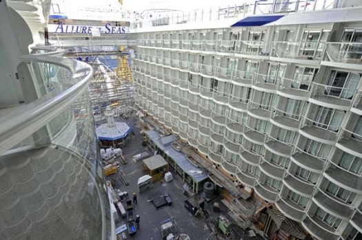 View to the Boardwalk at the rear of the Allure of the Seas.