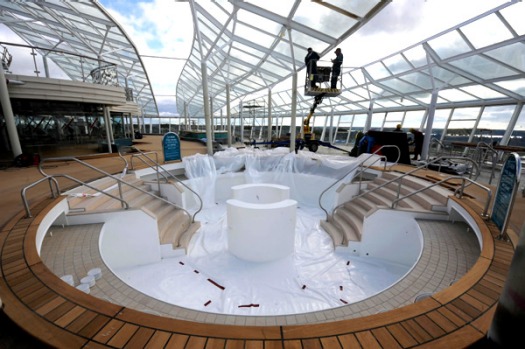 The solarium deck of Royal Caribbean's Oasis of the Seas.