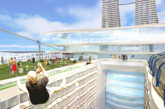 Artist's impression of the ship's zip line.