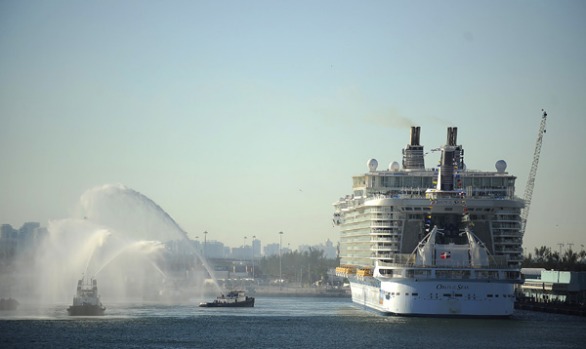 Oasis of the Seas, the world's largest and most expensive cruise ship, arrives at its new home port in Fort Lauderdale, ...