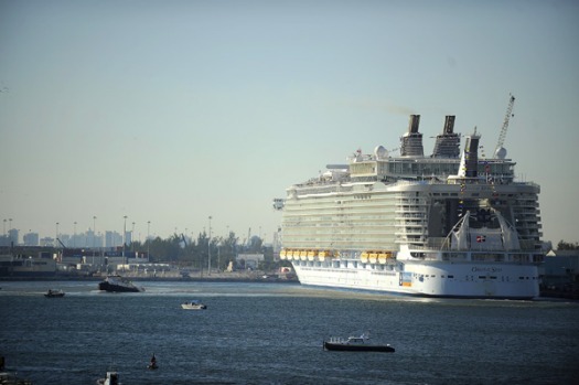 Oasis of the Seas, the world's largest and most expensive cruise ship, arrives at its new home port in Fort Lauderdale, ...