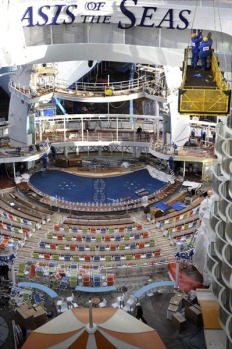 Thousands of workers have worked on the ship's construction for the past two years.