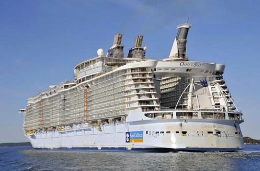 The Oasis of the Seas during sea trials earlier this year.