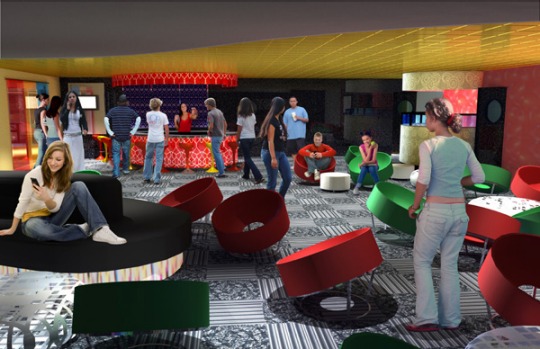 Artist's impression of the ship's 'Youth Zone'.