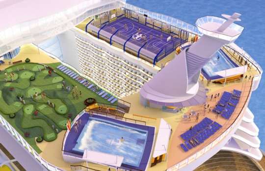 Artist's impression of the ship's sports deck.