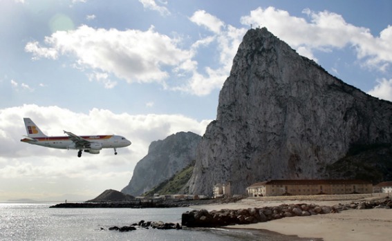 Gibraltar Airport. Pinched in by the Mediterranean on its eastern flank and the Bay of Algeciras on its western side, ...
