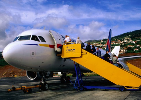 Madeira Airport, Funchal, Madeira. Wedged in by mountains and the Atlantic, Madeira Airport requires a clockwise ...