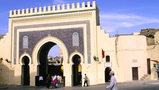 Lost in an immersion of culture: The Bab Kasbah Gate to the Medina in Fes, Morocco.
